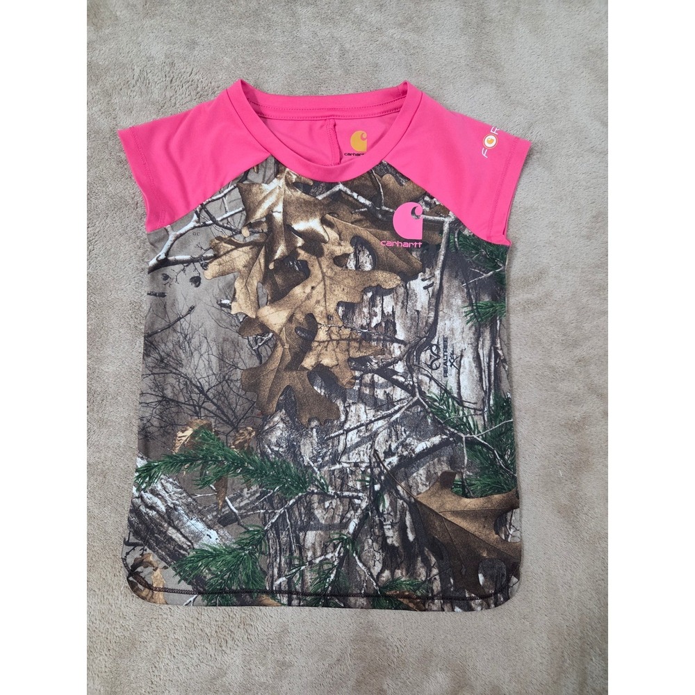 Carhartt Girls Pink Realtree Camo Force Performance Tank Top Shirt Size 5